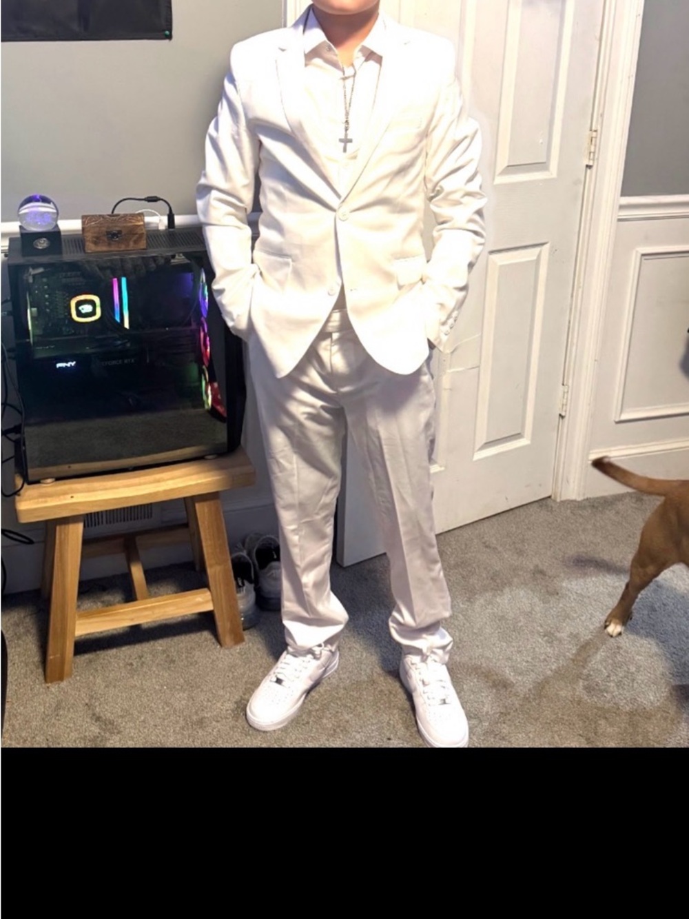 White Boys' Vest and Shirt Set - Formal Jacket
